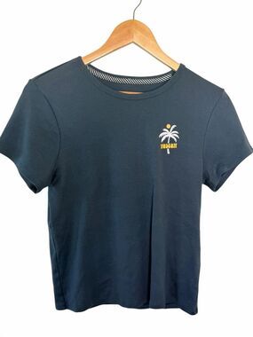 NWT Volcom charcoal Tee with Palm Tree Chest Graphic size large